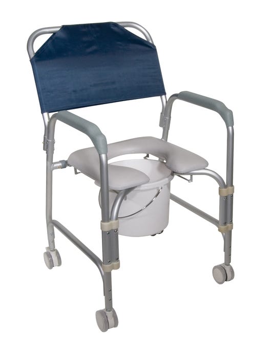 Aluminum Shower Chair and Commode with Casters