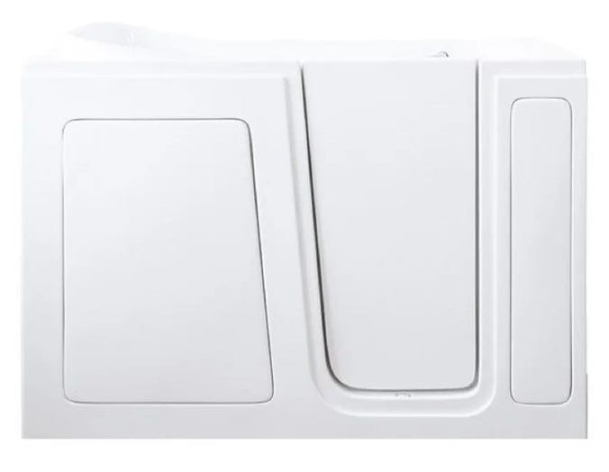48'' x 28'' Walk-In Whirlpool Fiberglass Bathtub with Faucet and Heater