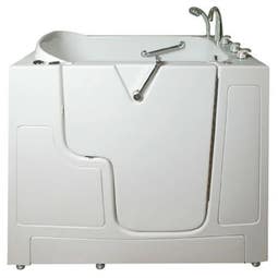 Avora Bath 52'' x 30'' Walk-In Whirlpool Fiberglass Bathtub with Faucet and Heater - Main Image