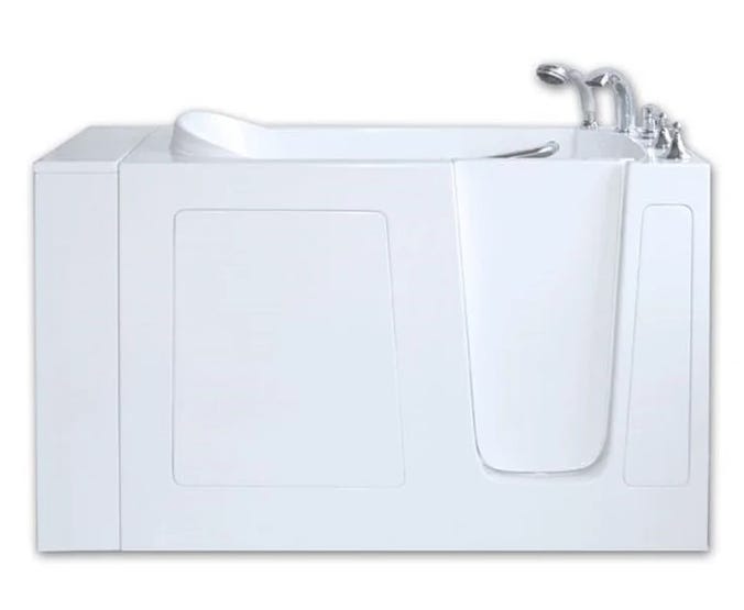 52'' x 30'' Walk-In Whirlpool Air Fiberglass Bathtub with Faucet