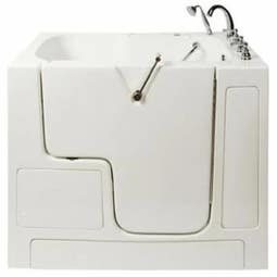Avora Bath 52'' x 32'' Walk-In Whirlpool Fiberglass Bathtub with Faucet and Heater - Main Image