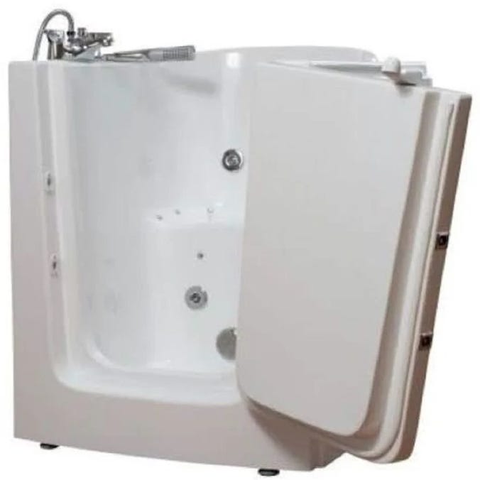 38'' x 33'' Walk-In Fiberglass Bathtub with Faucet