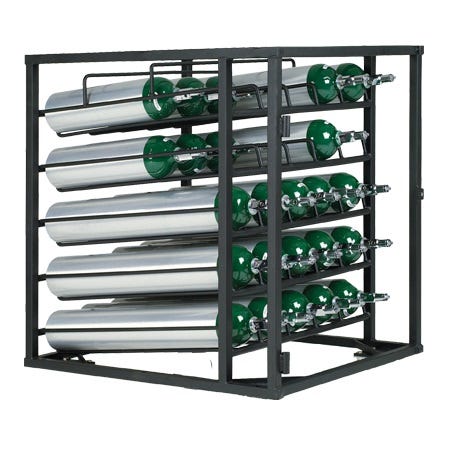 25 Cylinder D, E Layered Rack with Door