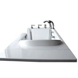 Avora Bath 52'' x 30'' Walk-In Fiberglass Bathtub with Faucet and Heater - Main Image