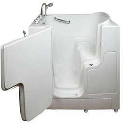 Avora Bath 52'' x 30'' Walk-In Soaking Fiberglass Bathtub with Faucet - Main Image