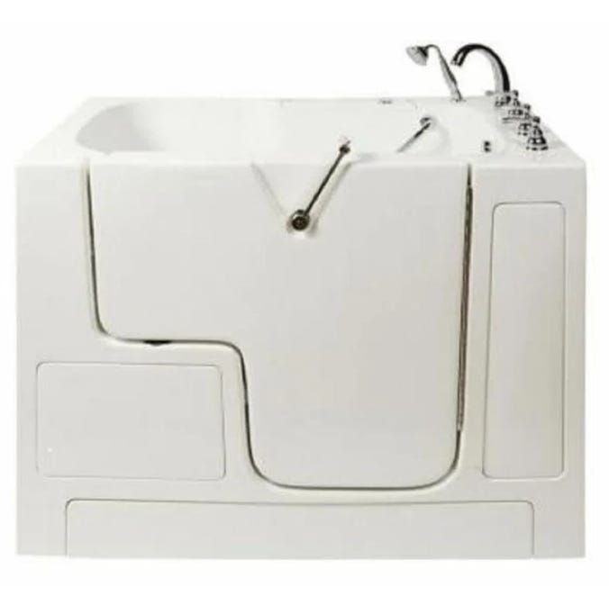 52'' x 32'' Walk-In Air Fiberglass Bathtub with Faucet