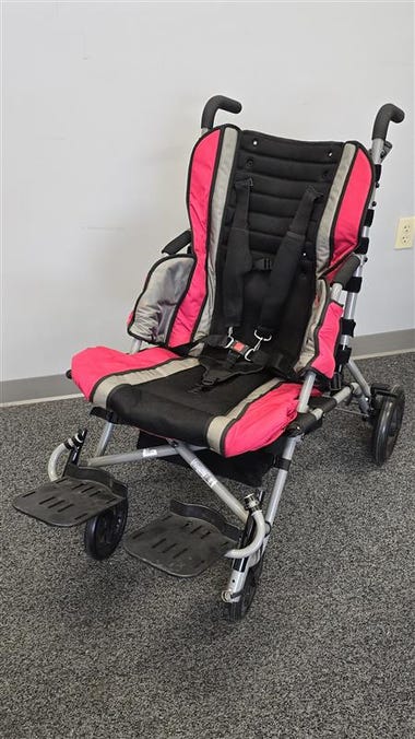 Trotter Pediatric Stroller (TR-1800), 18" Seat, Headrest Extension, Red, Extra Add-ons Includes, Slight Cosmetic Damage - Open Box