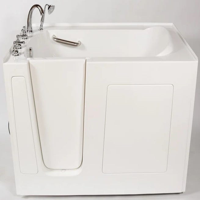 60'' x 30'' Walk-In Air Fiberglass Bathtub with Faucet