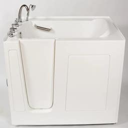 Avora Bath 60'' x 30'' Walk-In Whirlpool Fiberglass Bathtub with Faucet - Main Image