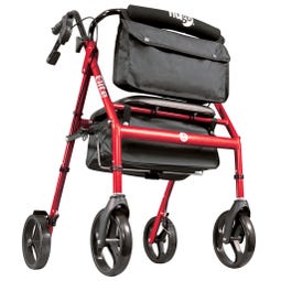 Drive Hugo Elite Rolling walker with a Seat - Red Finish