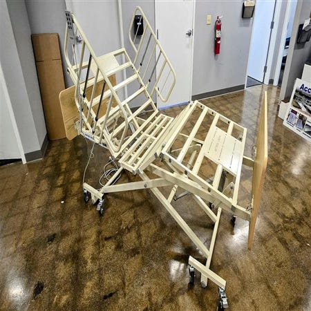 Protekt Protopia Hi-Low Homecare Bed, Light Oak Head/Foot Boards, Rails, Minor Scratches, Open Box