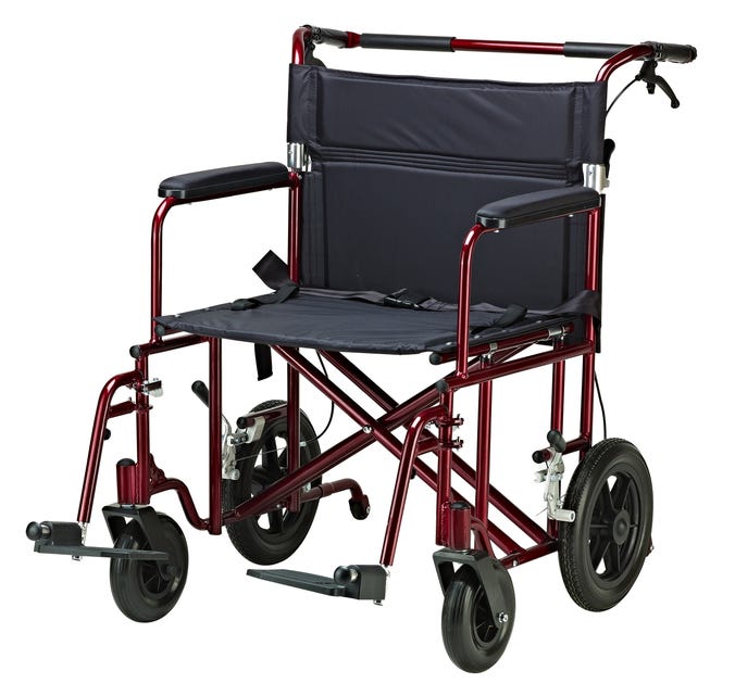 Bariatric HD Aluminum Transport Wheelchair