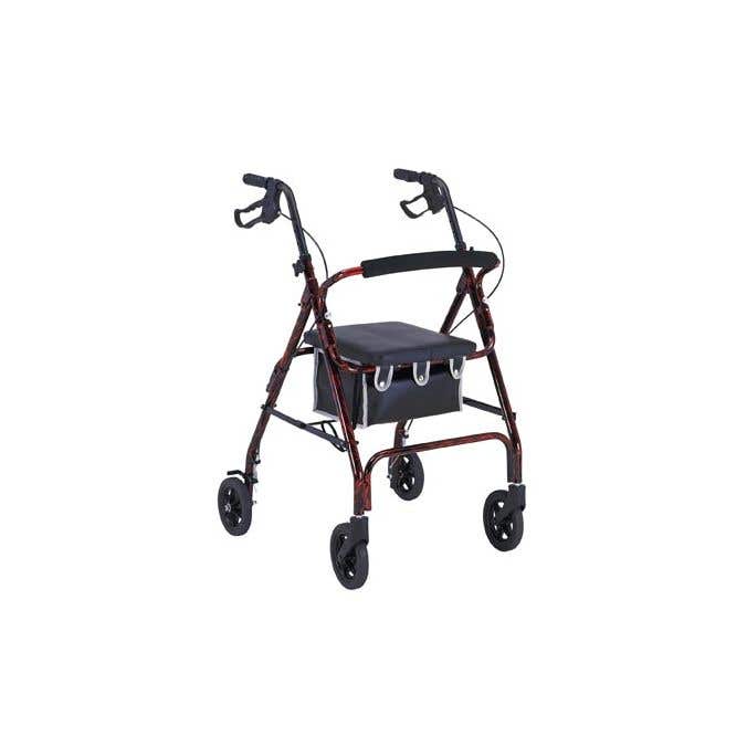 ProBasics Flame Finish Aluminum Rollator with Loop Brakes