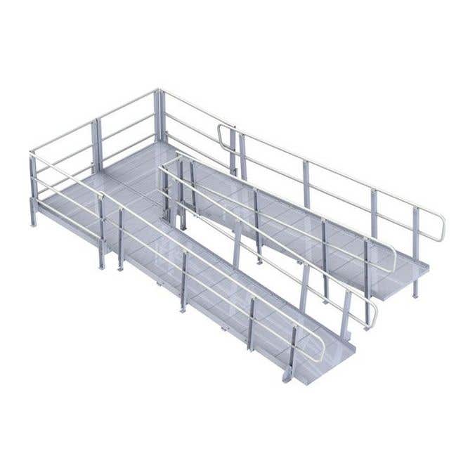 PVI Modular XP Aluminum Wheelchair Ramp with Handrails
