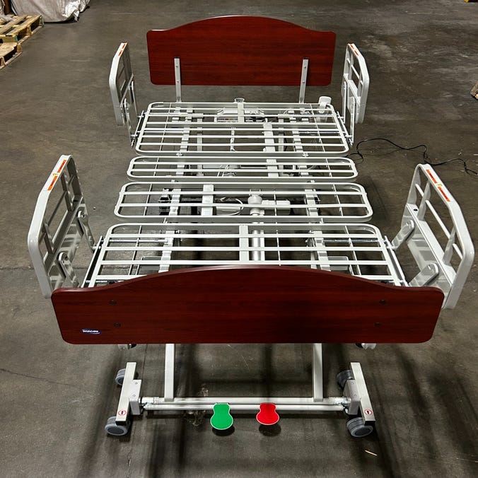 CS600 Hi-Low Hospital Bed, 2 Sets of Half Rails, Extension Kit - Open Box