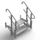 PVI 2 Step Modular XP Aluminum Stair Section with Handrails - Main Image