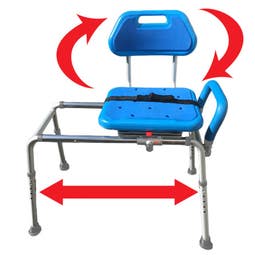 Platinum Health Gateway Premium Sliding Bath Transfer Bench with Swivel Seat Padded - Main Image
