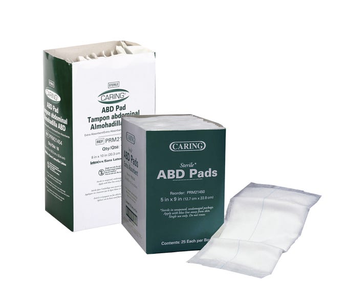 Caring Sterile Abdominal Pads