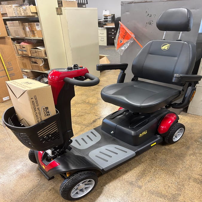 Buzzaround LX Full Size 4-Wheel Scooter - Red - Open Box
