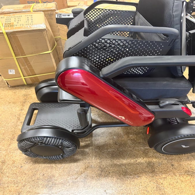 WHILL Model C2 Portable Power Chair - Red - Missing Hand Control Plate - Open Box