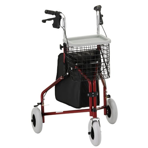 Traveler 3-Wheel Rolling Walker - Red - OpenBox