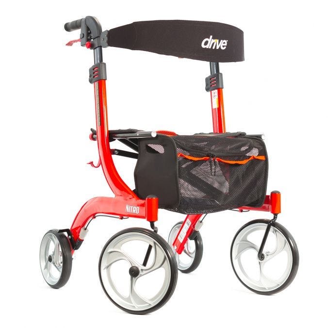 drive medical nitro euro style rollator red medmartonline 3a