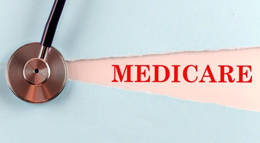 medicare word made torn paper medical concept background 1 